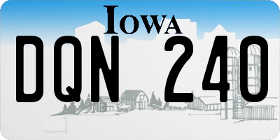 IA license plate DQN240
