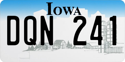 IA license plate DQN241