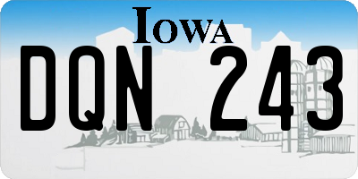 IA license plate DQN243
