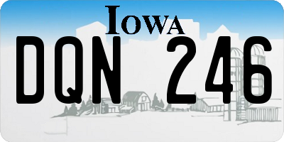 IA license plate DQN246