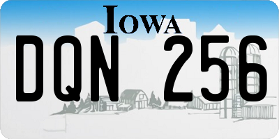 IA license plate DQN256