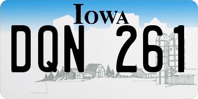 IA license plate DQN261
