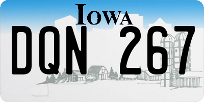 IA license plate DQN267