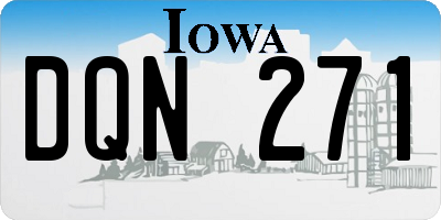 IA license plate DQN271