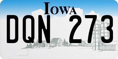IA license plate DQN273