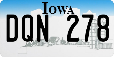 IA license plate DQN278