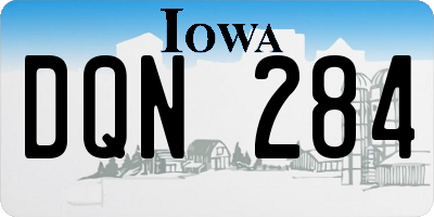 IA license plate DQN284