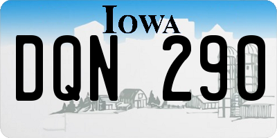 IA license plate DQN290