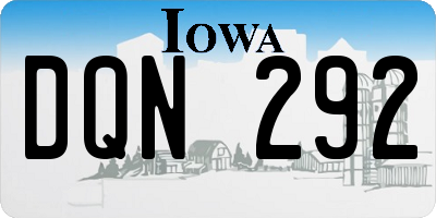 IA license plate DQN292