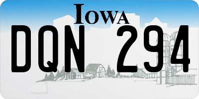 IA license plate DQN294