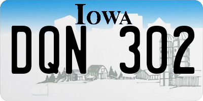 IA license plate DQN302