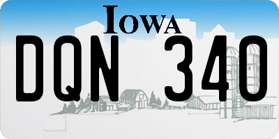 IA license plate DQN340