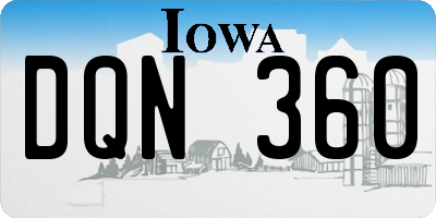 IA license plate DQN360