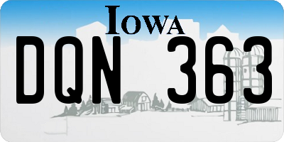 IA license plate DQN363