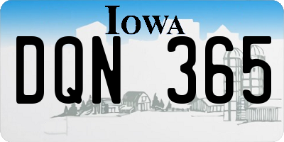 IA license plate DQN365