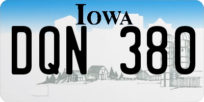 IA license plate DQN380