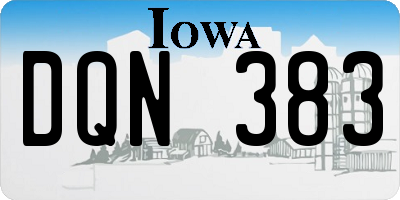 IA license plate DQN383
