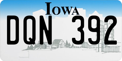 IA license plate DQN392