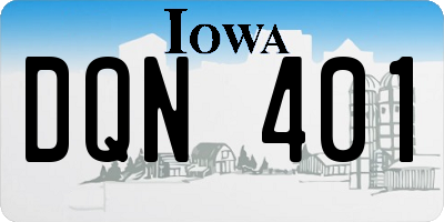 IA license plate DQN401