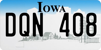 IA license plate DQN408