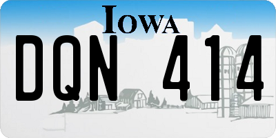 IA license plate DQN414