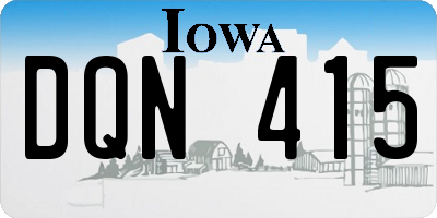 IA license plate DQN415