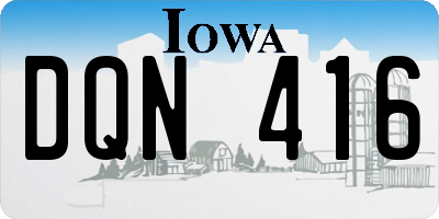 IA license plate DQN416