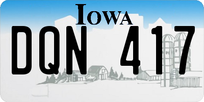 IA license plate DQN417
