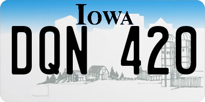 IA license plate DQN420