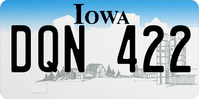 IA license plate DQN422