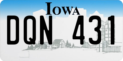 IA license plate DQN431