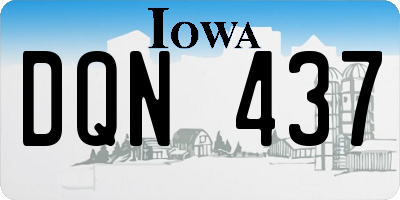 IA license plate DQN437