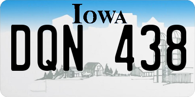 IA license plate DQN438