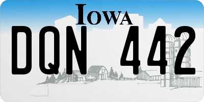 IA license plate DQN442