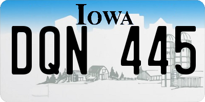 IA license plate DQN445
