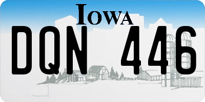 IA license plate DQN446