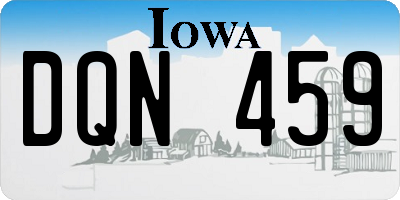 IA license plate DQN459