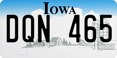 IA license plate DQN465