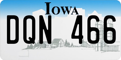 IA license plate DQN466