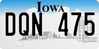 IA license plate DQN475
