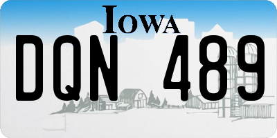 IA license plate DQN489
