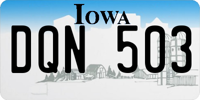 IA license plate DQN503