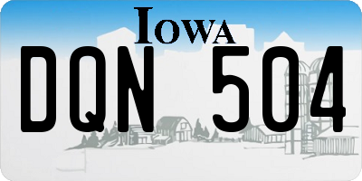 IA license plate DQN504