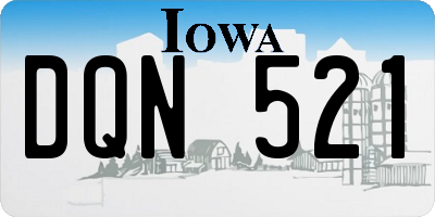 IA license plate DQN521