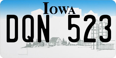 IA license plate DQN523