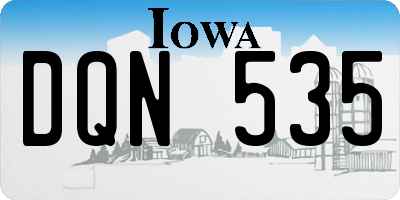 IA license plate DQN535