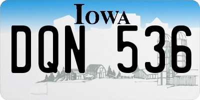 IA license plate DQN536