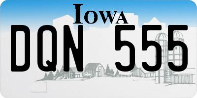 IA license plate DQN555