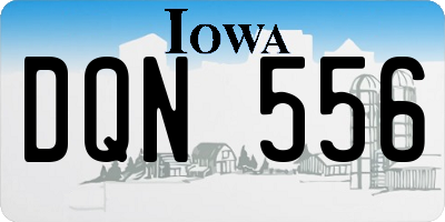 IA license plate DQN556