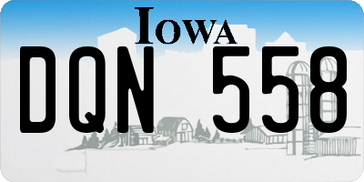 IA license plate DQN558